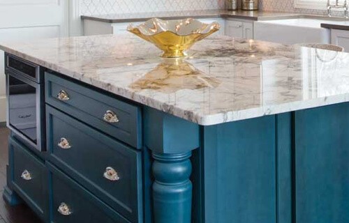 blue kitchen cabinets | Raby Home Solutions