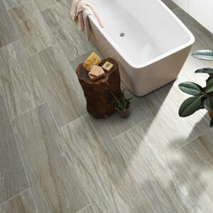 Bathroom flooring tile with bath tub | Raby Home Solutions