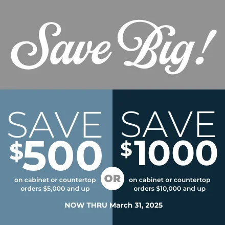 Promotional image on cabinets & countertops