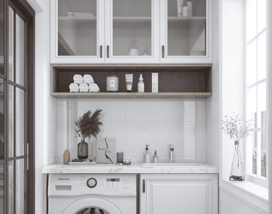 Laundry cabinets at Raby Home