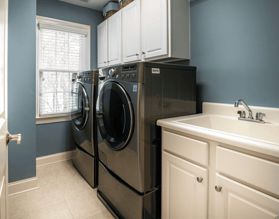 Laundry cabinets at Raby Home
