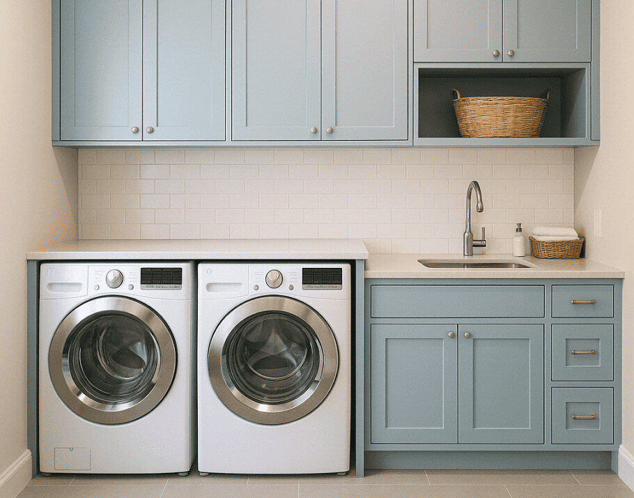 Laundry cabinets at Raby Home