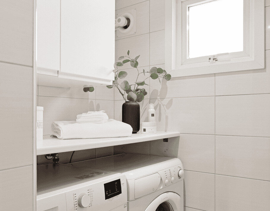 Laundry cabinets at Raby Home