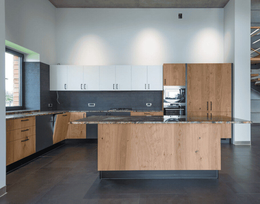 Oak kitchen cabinets at Raby Home