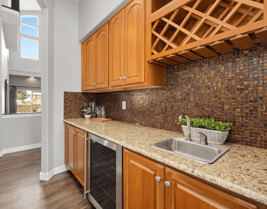 Wood kitchen cabinets