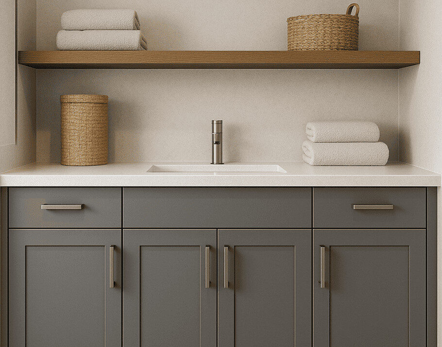 Bathroom cabinets at Raby Home