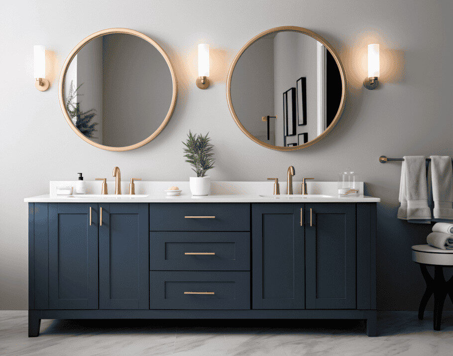 Bathroom cabinets at Raby Home