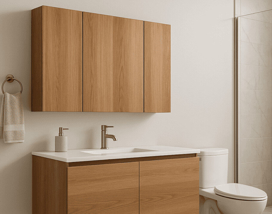 Bathroom cabinets at Raby Home