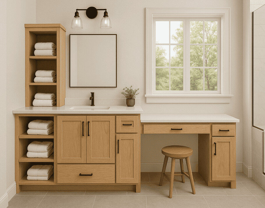 Bathroom cabinets at Raby Home
