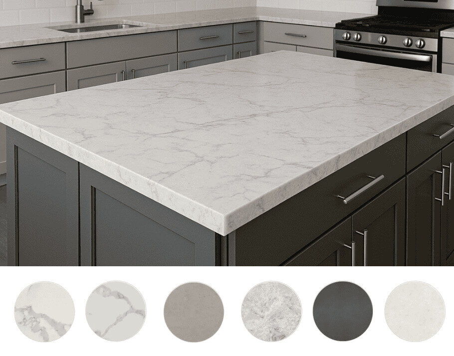 Quartz color samples at Raby Home